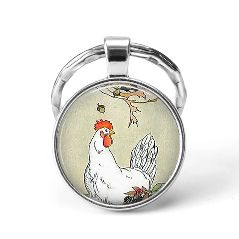 Chicken Animal Keychain