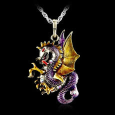 Colorful Vintage Dragon Necklace