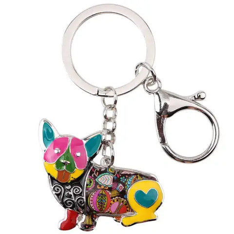 Corgi Multicolor Keychain