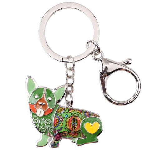Corgi Multicolor Keychain