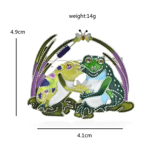 Couple Frogs Brooch
