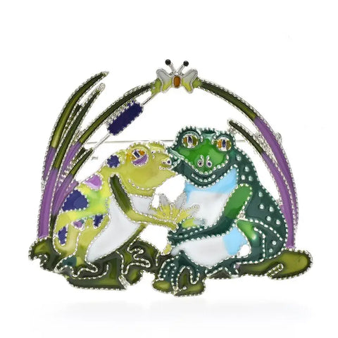 Couple Frogs Brooch