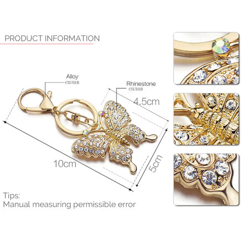 Crystal Butterfly Keychain