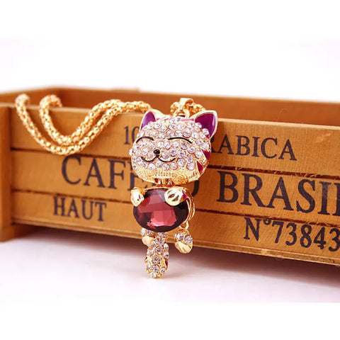 Crystal Cat Necklace