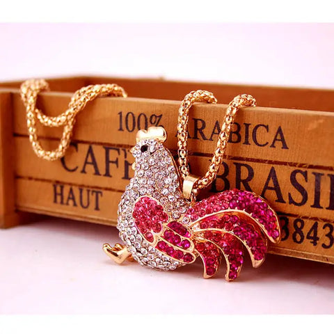 Crystal Chicken Necklace
