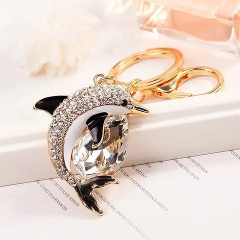 Crystal Dolphin Keychain