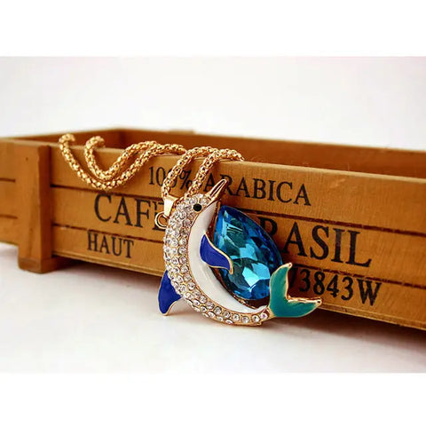 Crystal Dolphin Necklace