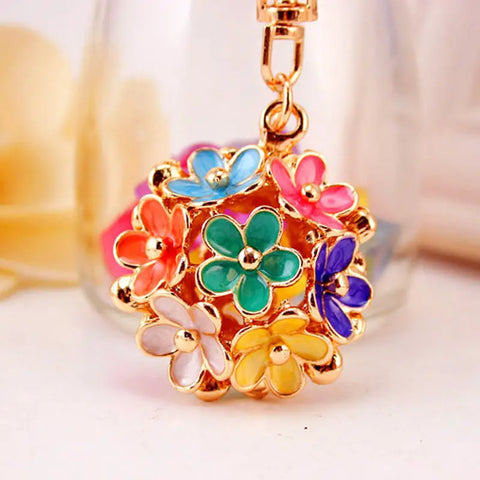 Crystal Flower Keychain