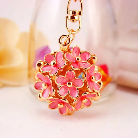 Crystal Flower Keychain