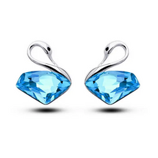 Linear - Get A Pair Of Crystal Swan Matching Earrings For $7.95!