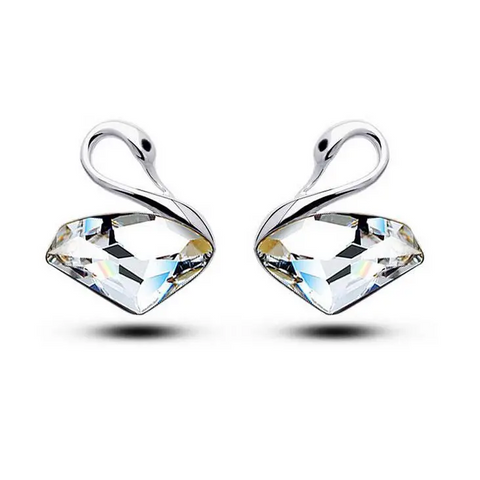 Linear - Get A Pair Of Crystal Swan Matching Earrings For $7.95!