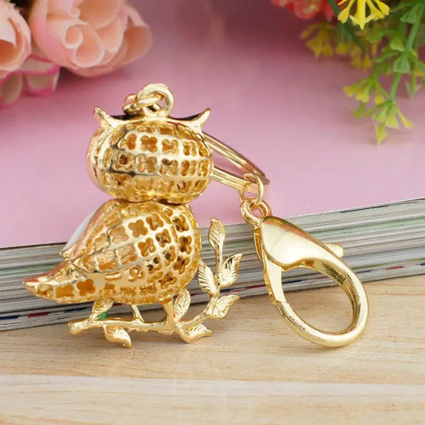Crystal Owl Keychain