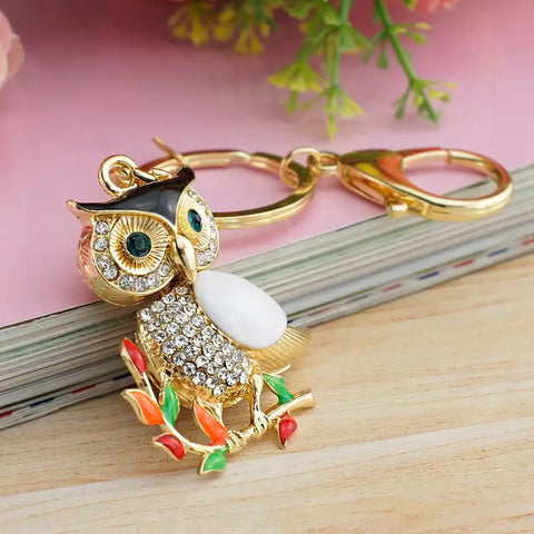 Crystal Owl Keychain