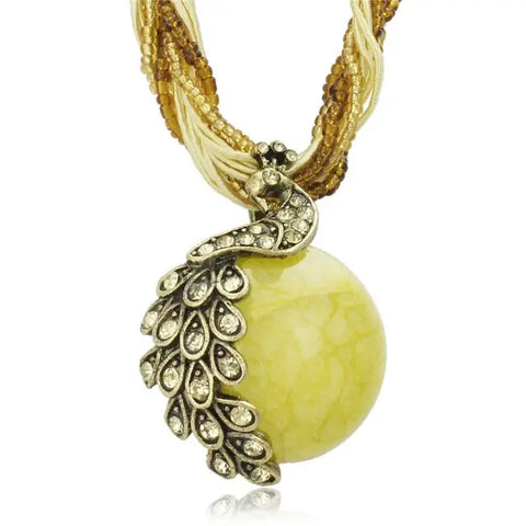 Crystal Peacock  Necklace