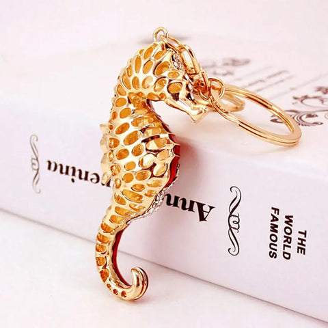 Crystal Seahorse Keychain