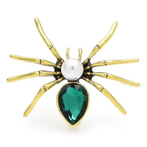 Crystal Spider Brooch