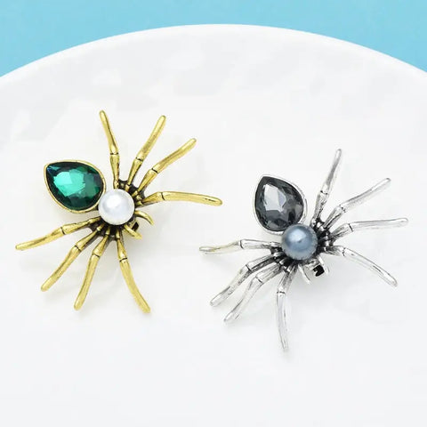 Crystal Spider Brooch