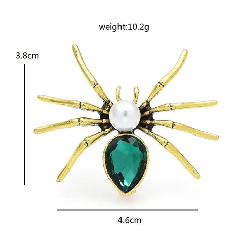 Crystal Spider Brooch