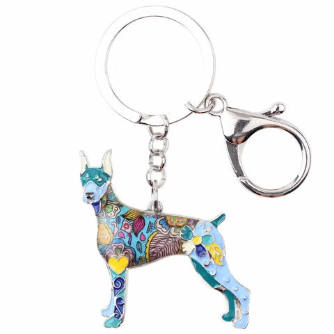 Doberman Multicolor Keychain