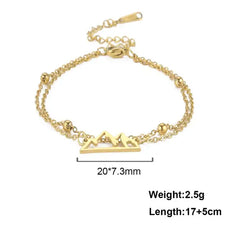 Double Chain Gold Mountain Bracelet