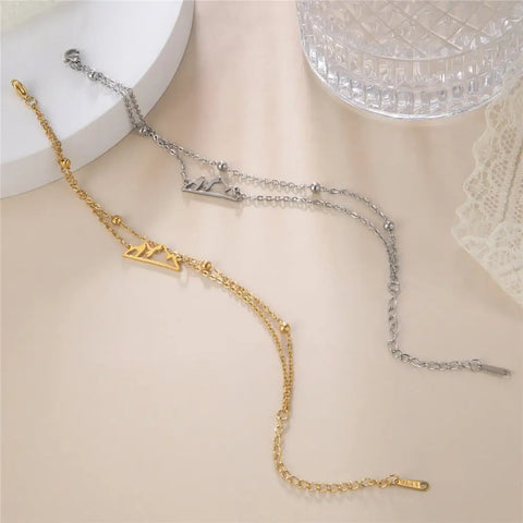 Double Chain Gold Mountain Bracelet