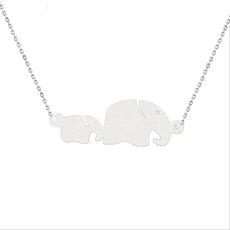 Silver elephant pendant necklace symbol of protection minimalist design