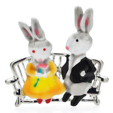 Fall In Love Rabbits Brooch