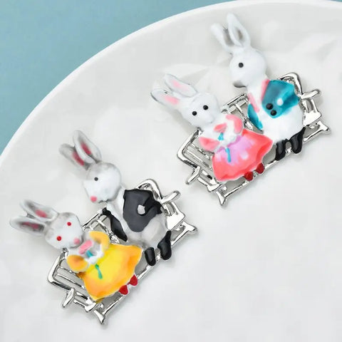 Fall In Love Rabbits Brooch
