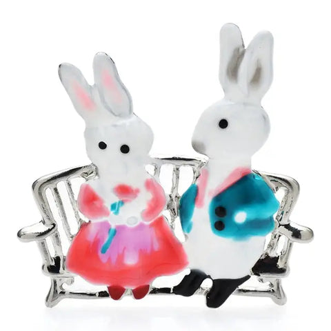 Fall In Love Rabbits Brooch