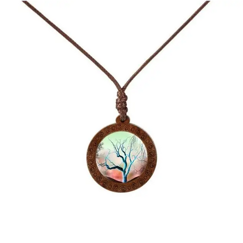 Fall Season Wood Necklace
