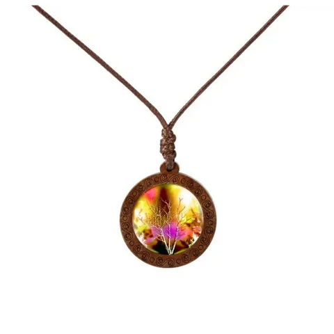 Fall Season Wood Necklace