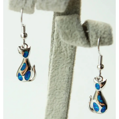 Earrings - Fire Opal Cat Earrings