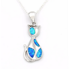 Fire Opal Cat Necklace