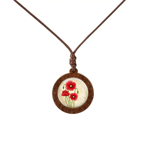 Flower Wood Necklace