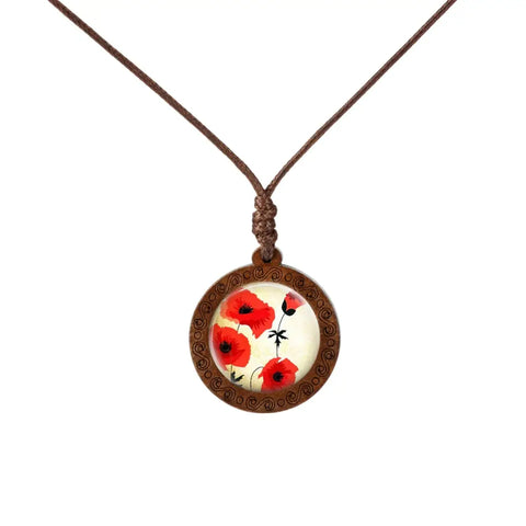 Flower Wood Necklace