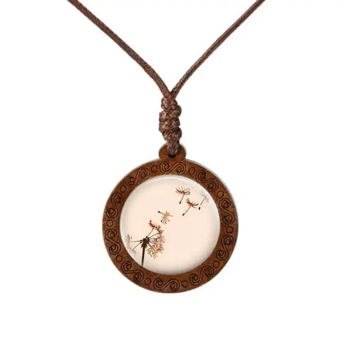 Flower Wood Necklace