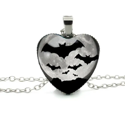 Flying Bats Cameo Necklace