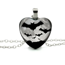 Flying Bats Cameo Necklace