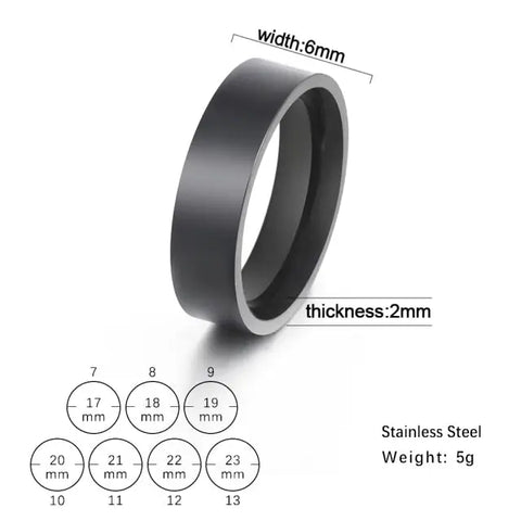 Free 6mm Black Ring
