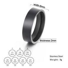 Free 8mm Black Ring
