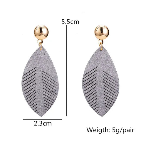 Free Big Leaf Drop Earrings