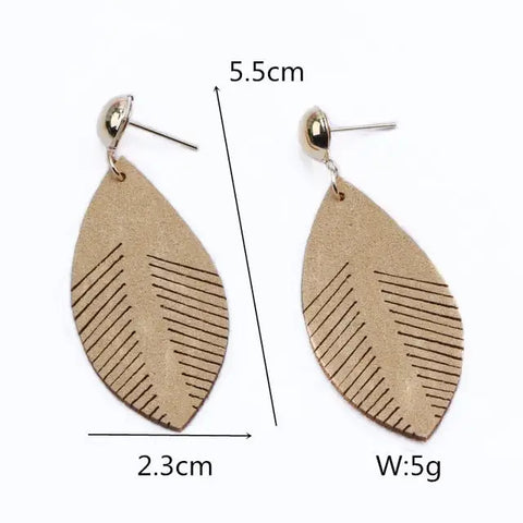 Free Big Leaf Drop Earrings