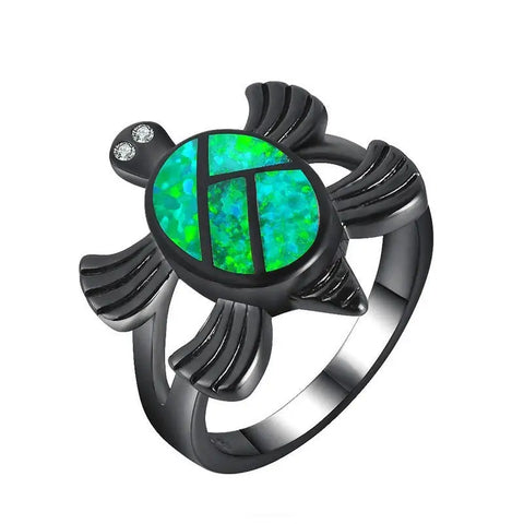 Free Black Gold Turtle Ring