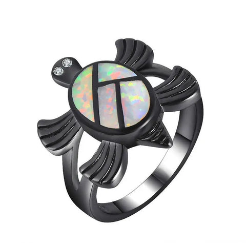 Free Black Gold Turtle Ring