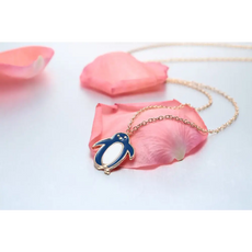 Free Blue Enamel Penguin Necklace