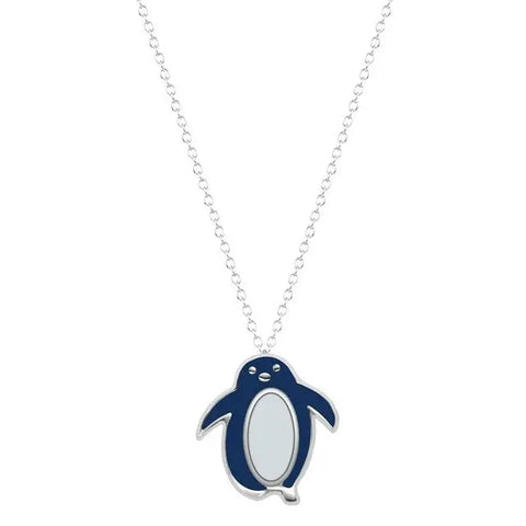 Free Blue Enamel Penguin Necklace