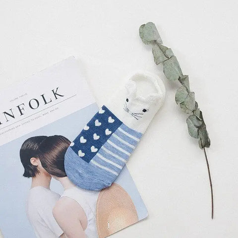 Free Cute blue cat Socks