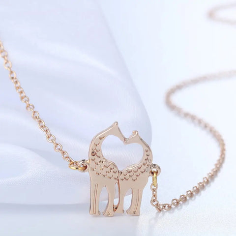 Free Double Giraffe Heart Necklace