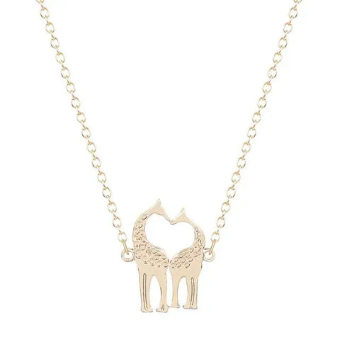 Free Double Giraffe Heart Necklace