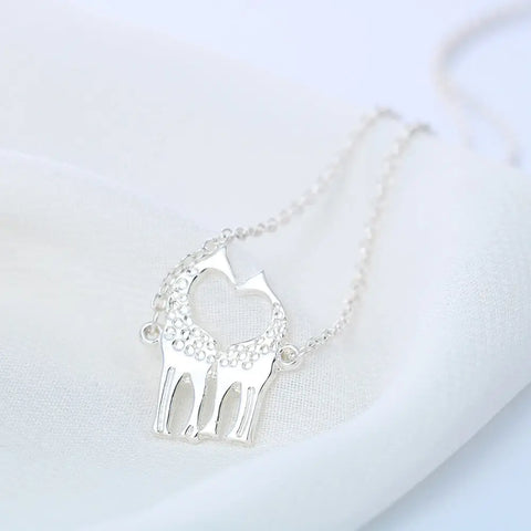 Free Double Giraffe Heart Necklace